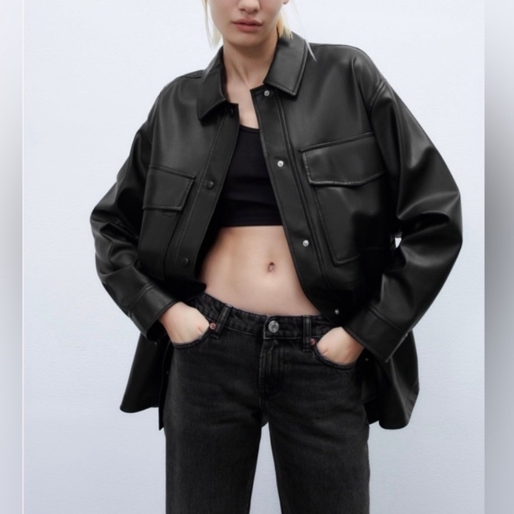 Zara Faux Leather Shacket